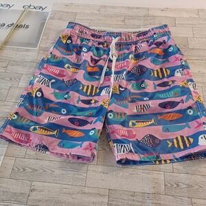 Wes And Willy Swim Shorts Trunks Mens Large Multicolor Pull On Drawstring Beach